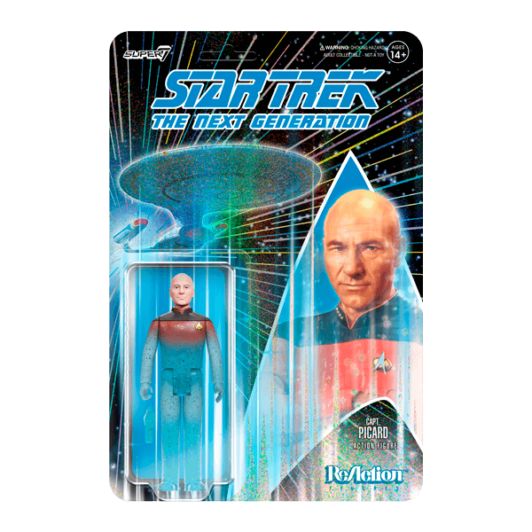 Star Trek: The Next Generation ReAction Figure - Captain Picard  Transporter (Glitter) - Super7 Valentine's Day Gift Guide