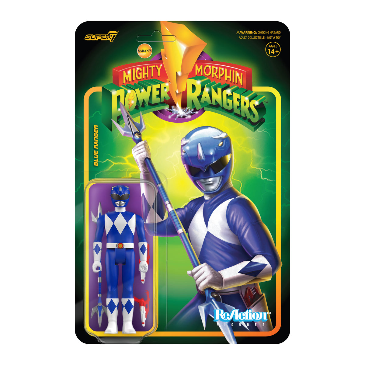 Mighty Morphin Power Rangers ReAction Figure Wave 3 - Blue Ranger – Super7