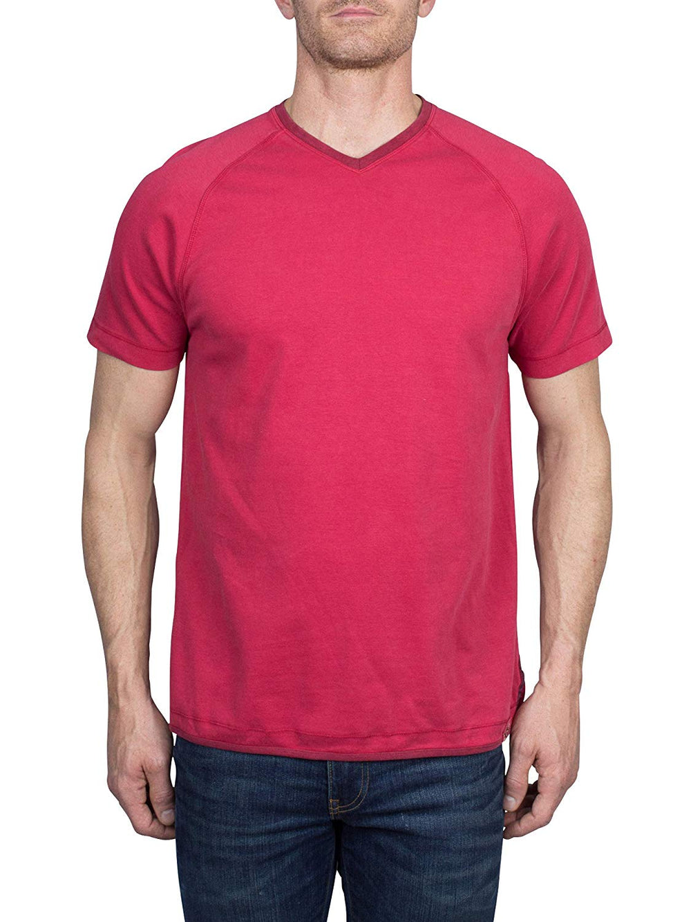 Download Thaddeus VANN Men's 100% Cotton Raglan Short Sleeve V-Neck ...