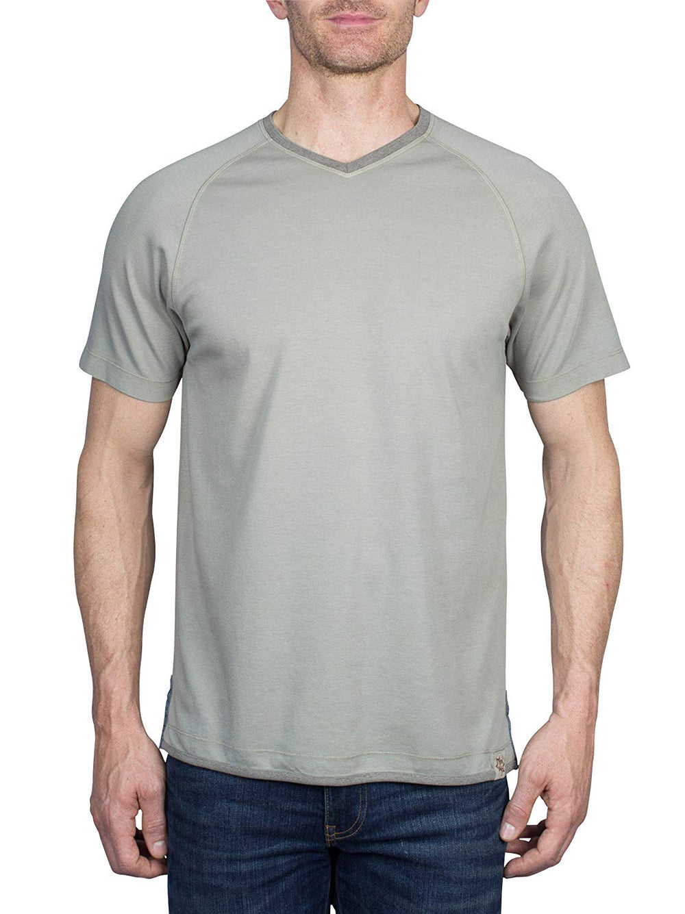 Download Thaddeus VANN Men's 100% Cotton Raglan Short Sleeve V-Neck ...