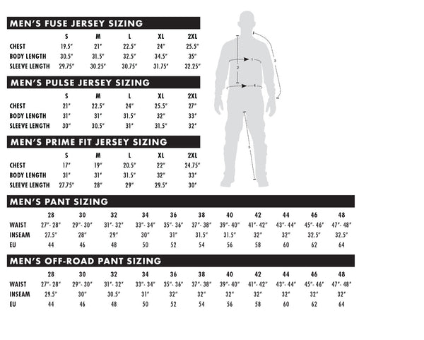 THOR Size Charts – Berts Mega Mall