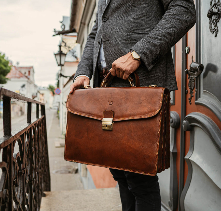 Luxury Leather Briefcases for Men - Von Baer
