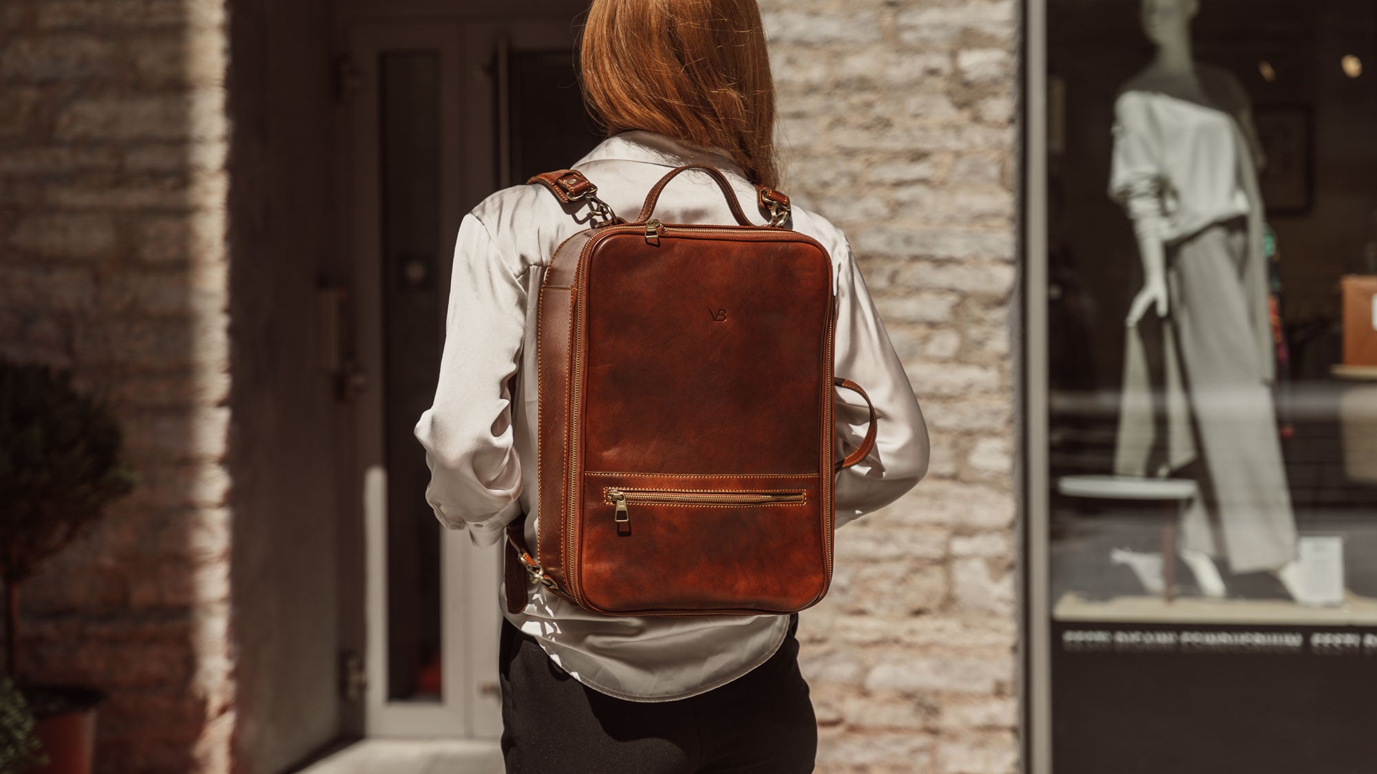 Convertible Leather Laptop Backpack for Women - Von Baer