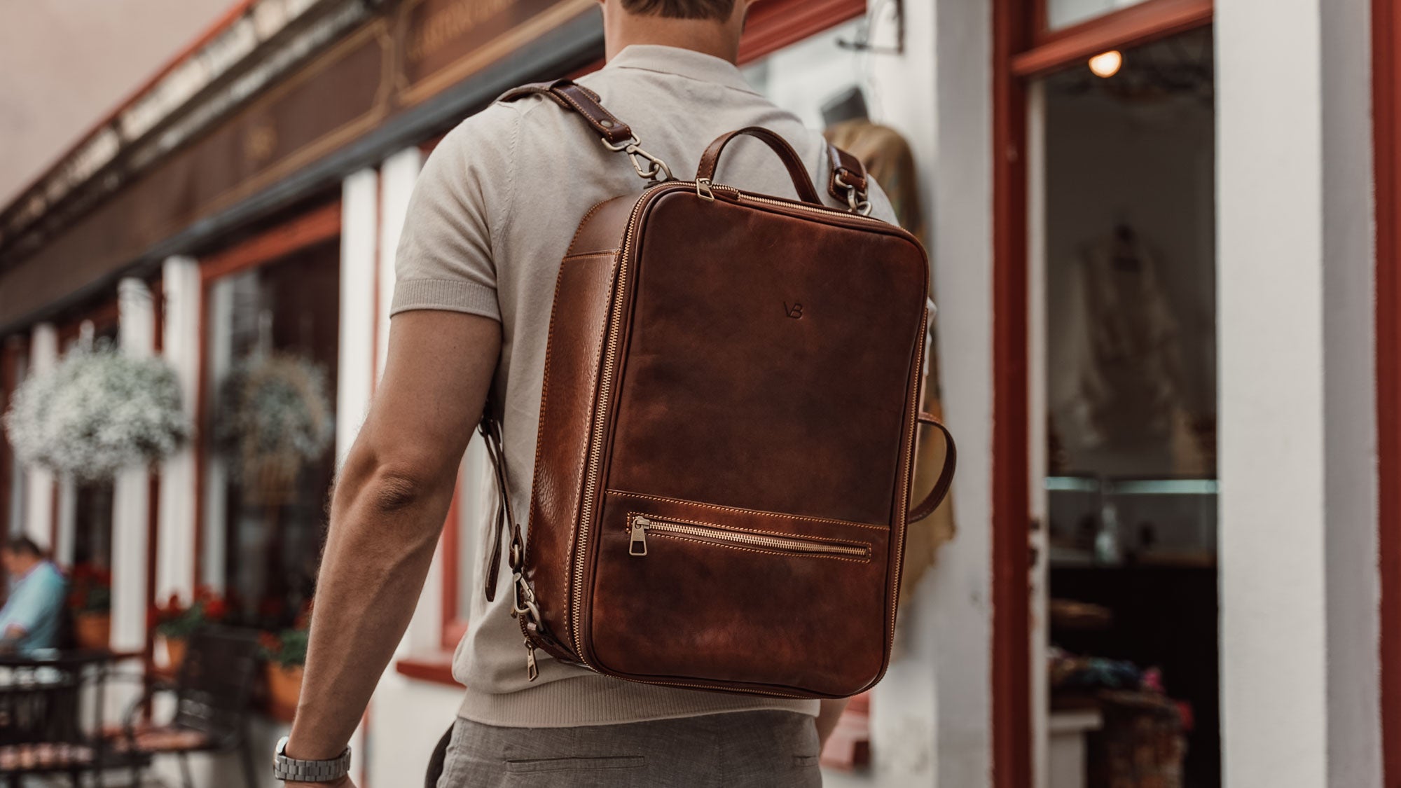 Convertible Leather Laptop Backpack for Men - Von Baer