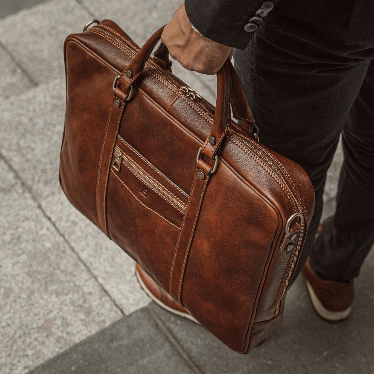 Men's Leather Laptop Bags - Von Baer