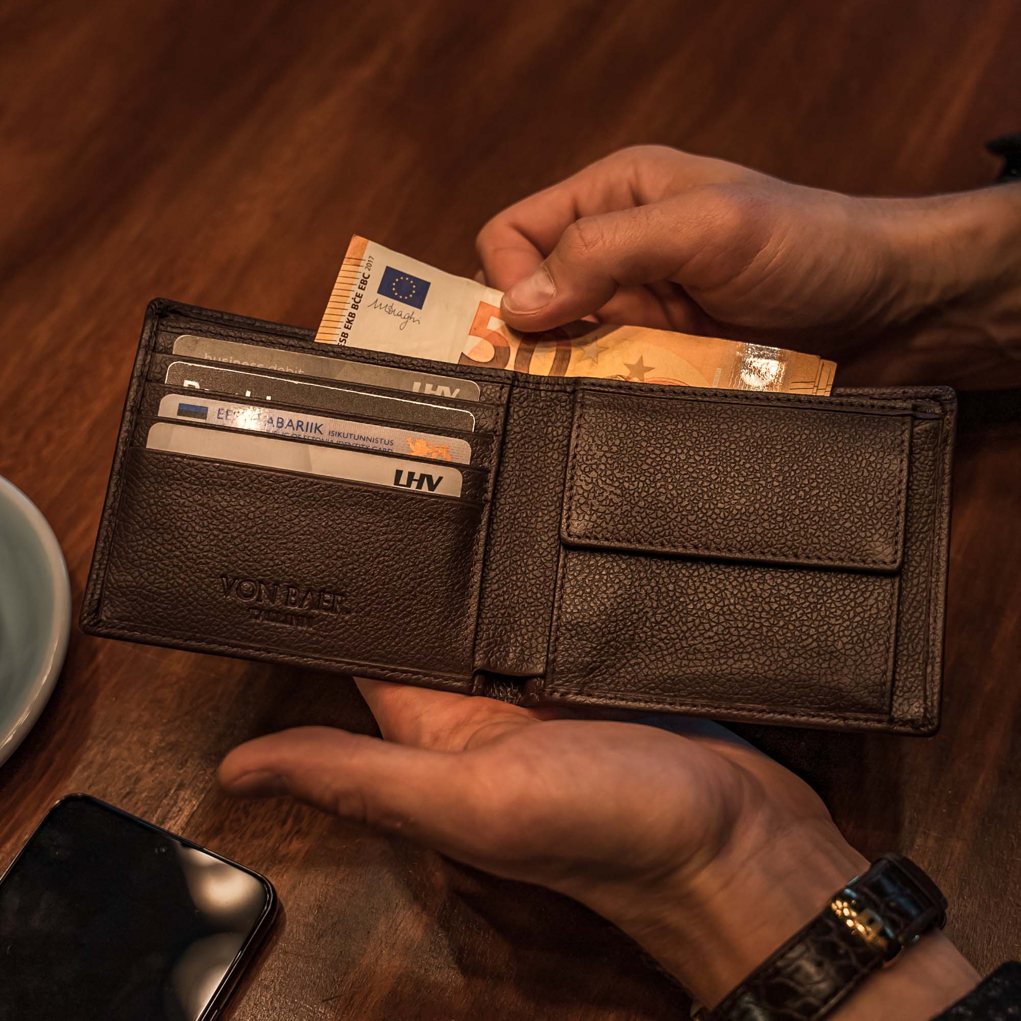 Men's designer leather wallets - Von Baer