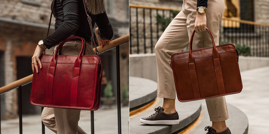 Trendy Women's Designer Leather Laptop Bags for 14 inch Laptops