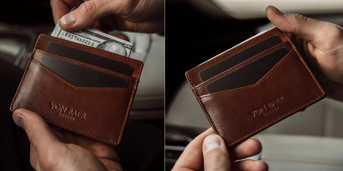 minimalist leather card holder