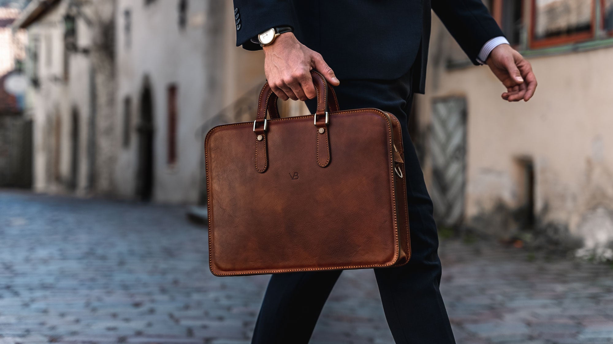 Leather laptop bag