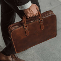 Handmade Full Grain Leather Briefcase Man Laptop Bag JMD7397 |  MoshiLeatherBag - Handmade Leather Bag Manufacturer