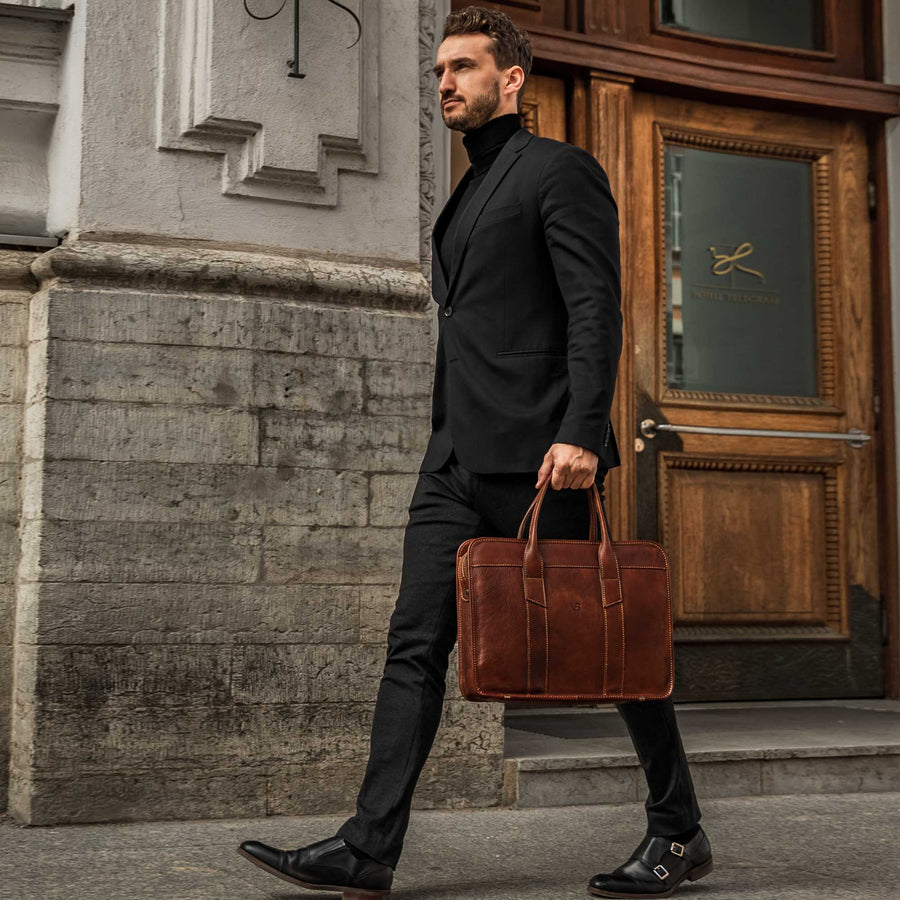 Men's Leather Work & Business Bags - Von Baer