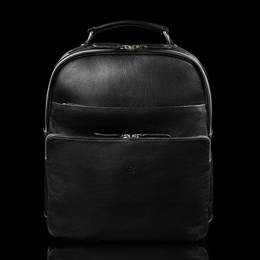 Mini Backpack Personalized Black Full Grain Leather Small 