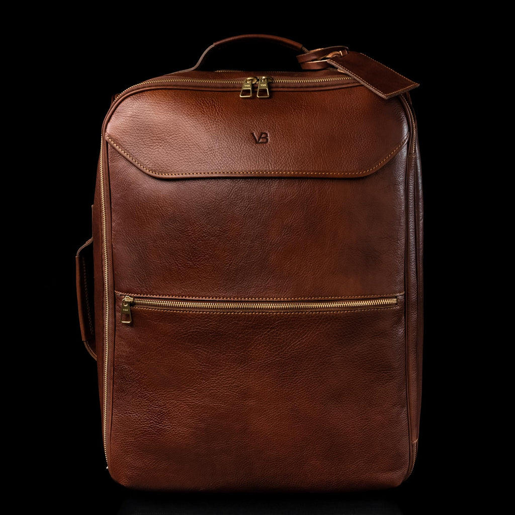 Leather carry-on bag with wheels (travel bags)