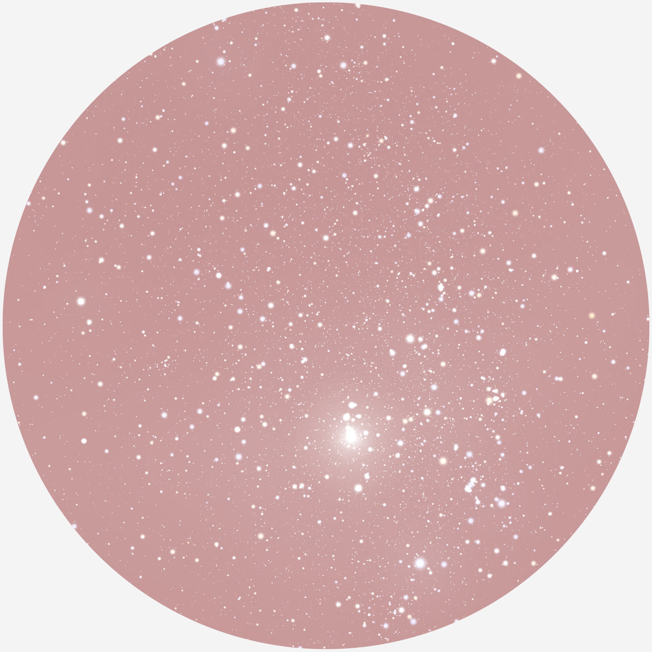 Billede af RUND PLAKAT MED PERSONLIG STJERNEHIMMEL (BLUSH)) - 20 cm / Klar stjernehimmel