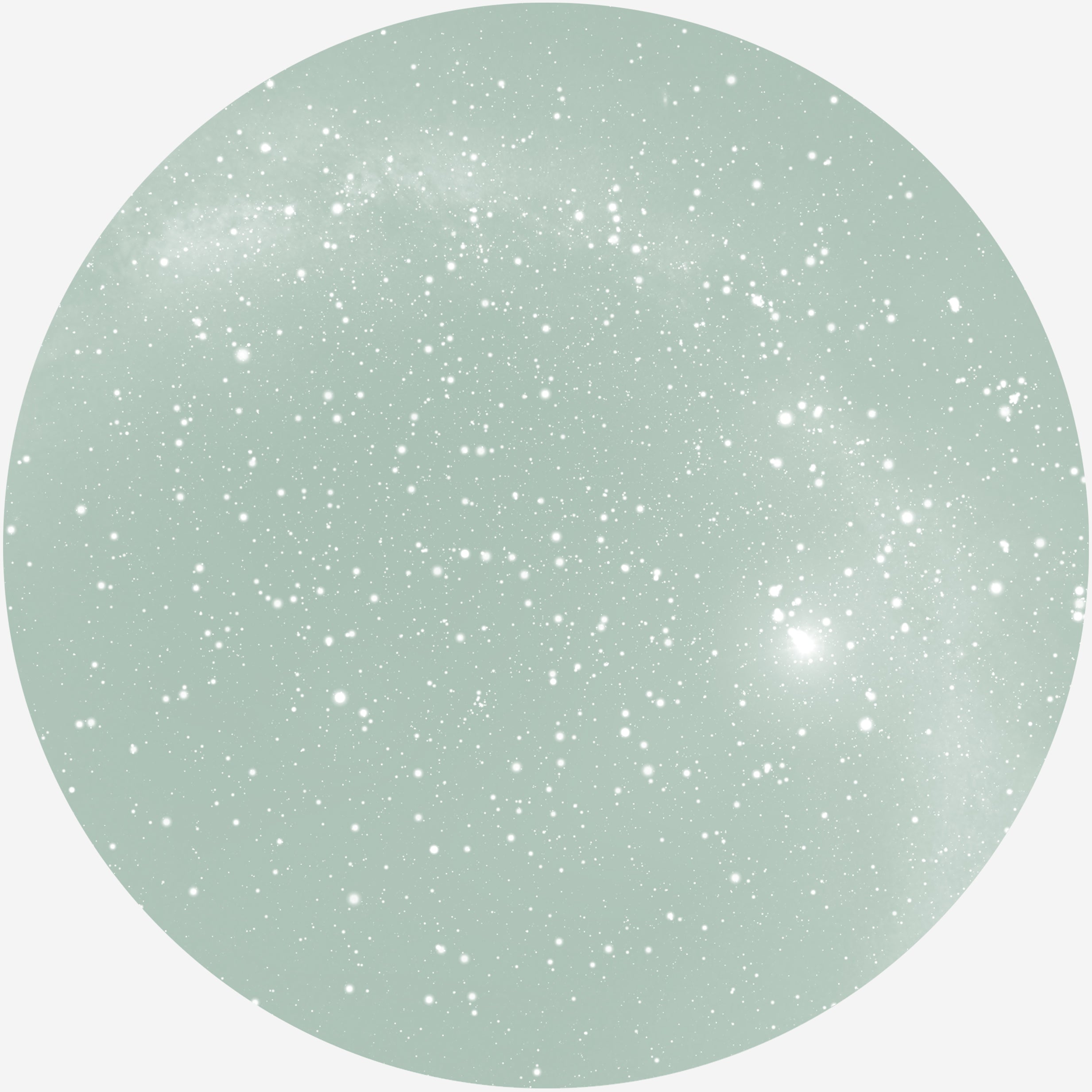 Se RUND PLAKAT MED PERSONLIG STJERNEHIMMEL (LYSEGRØN) - 20 cm / Stjernehimmel med mælkevejen hos KISPUS