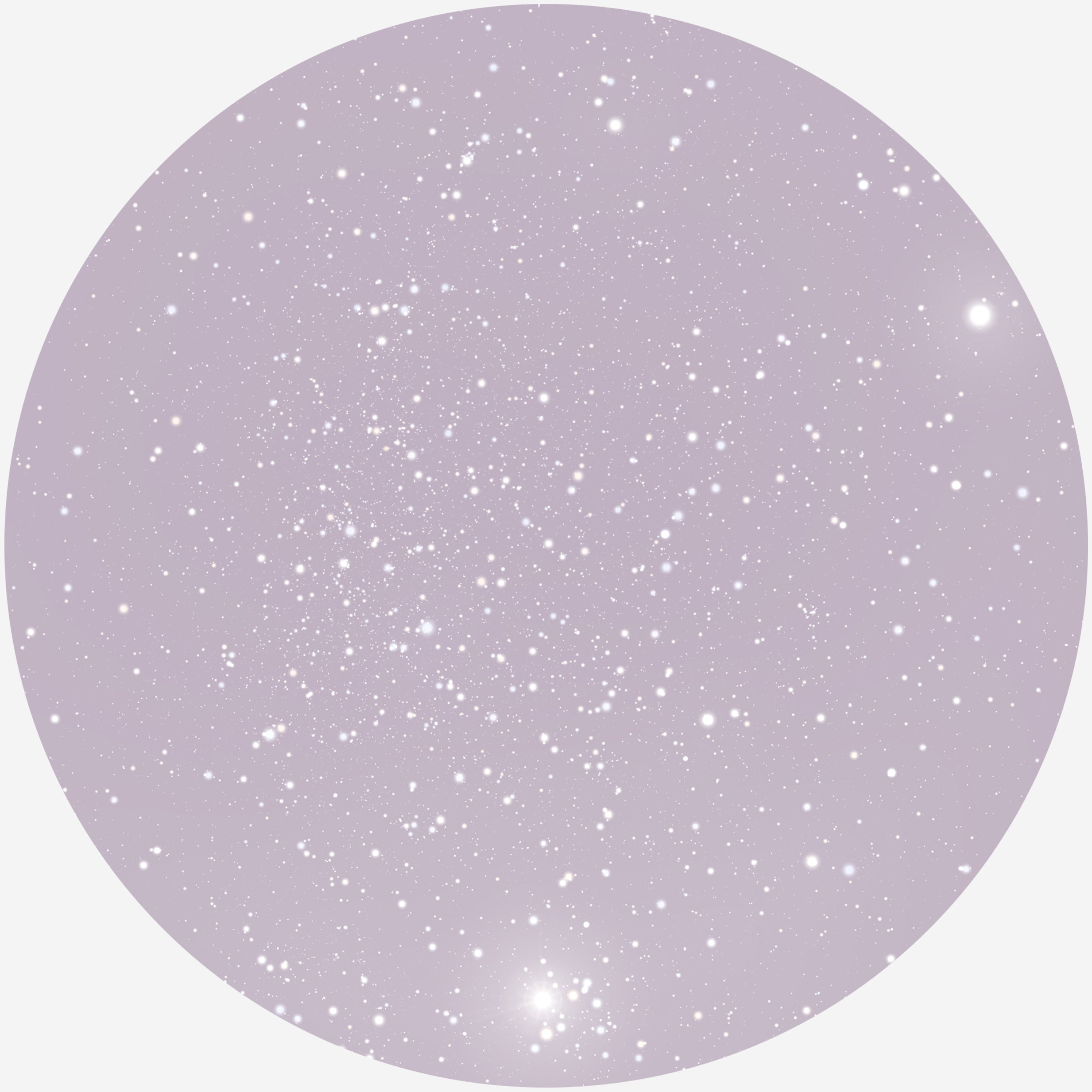 Billede af RUND PLAKAT MED PERSONLIG STJERNEHIMMEL (LYSELILLA) - 20 cm / Klar stjernehimmel