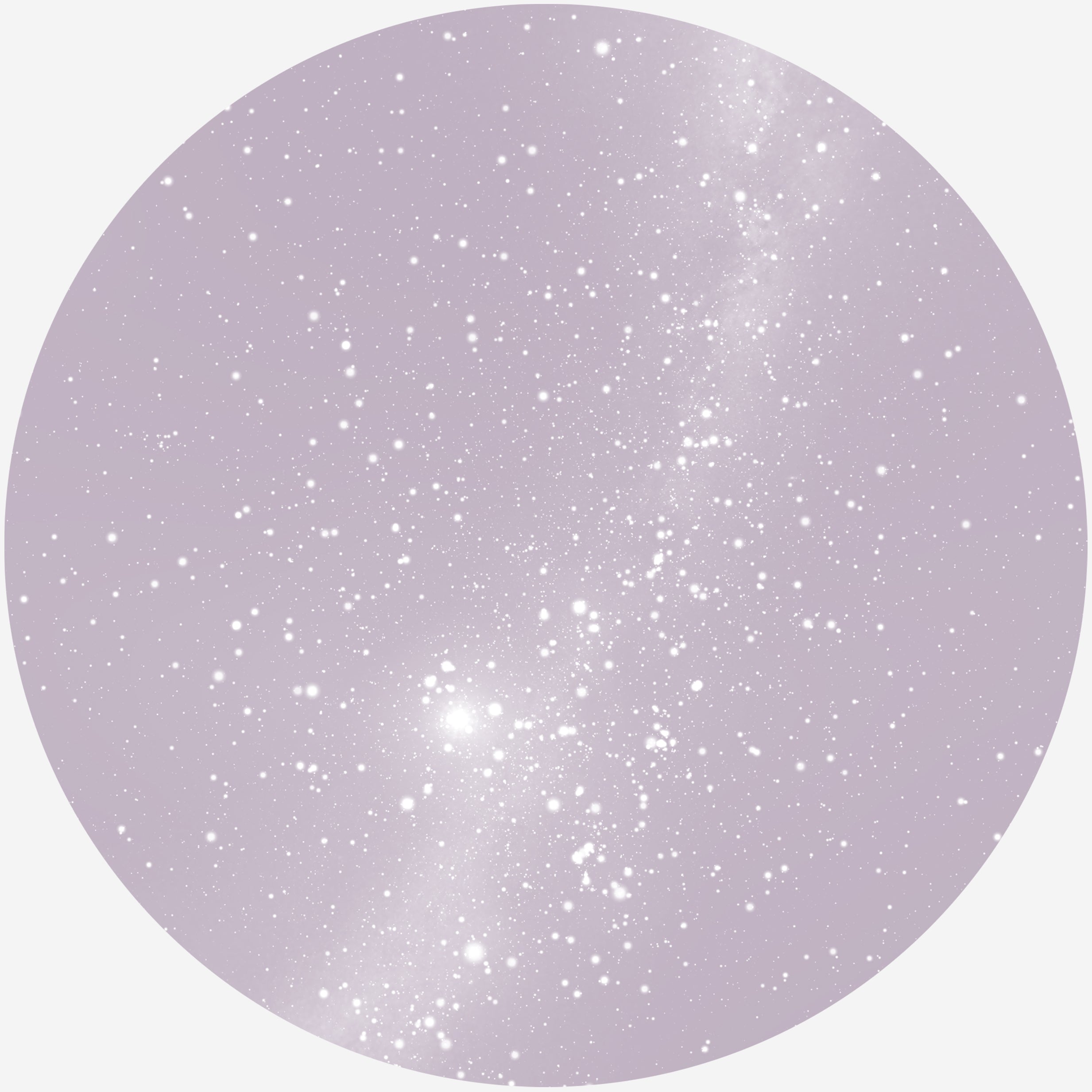 Billede af RUND PLAKAT MED PERSONLIG STJERNEHIMMEL (LYSELILLA) - 20 cm / Stjernehimmel med mælkevejen