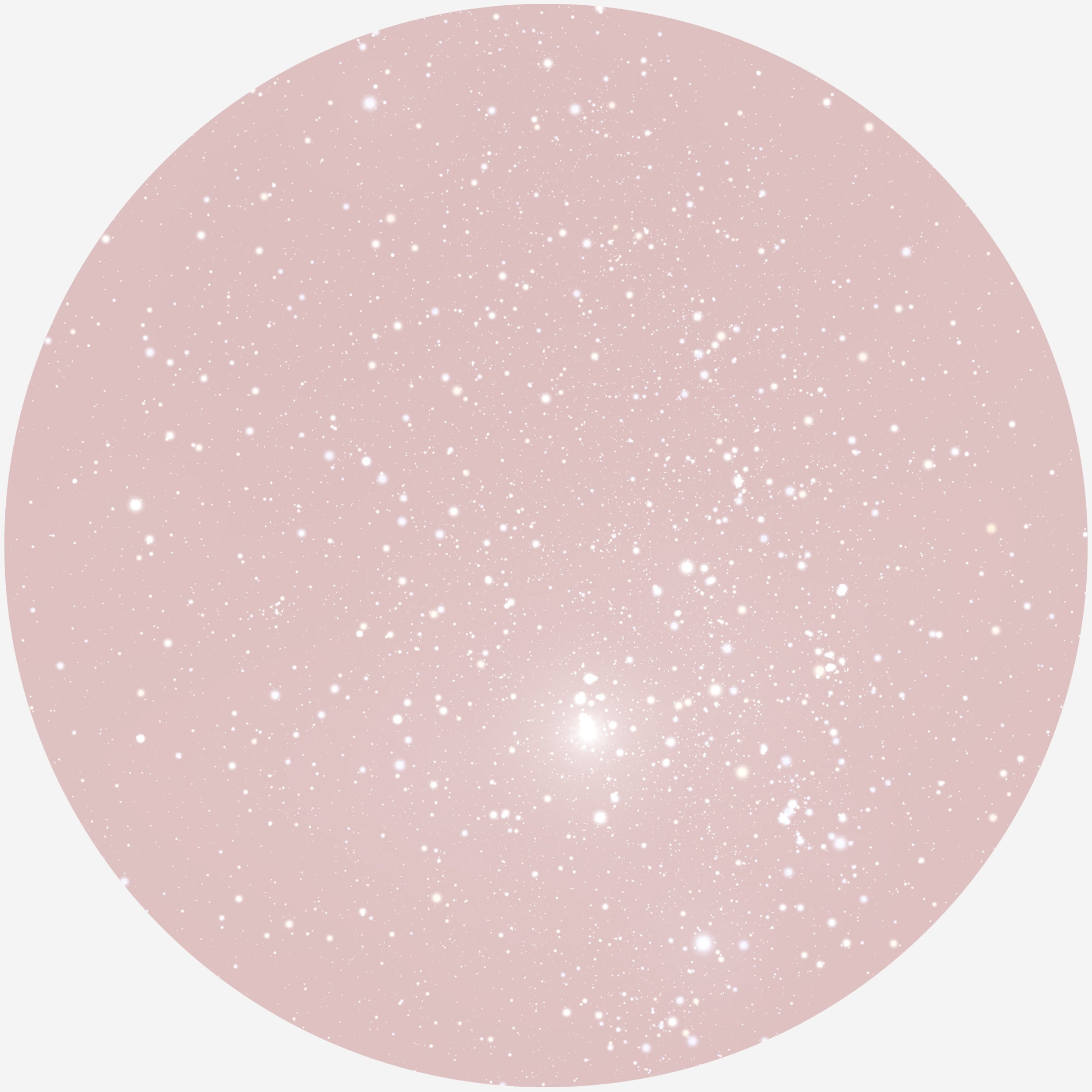 Billede af RUND PLAKAT MED PERSONLIG STJERNEHIMMEL (LYSERØD) - 20 cm / Klar stjernehimmel