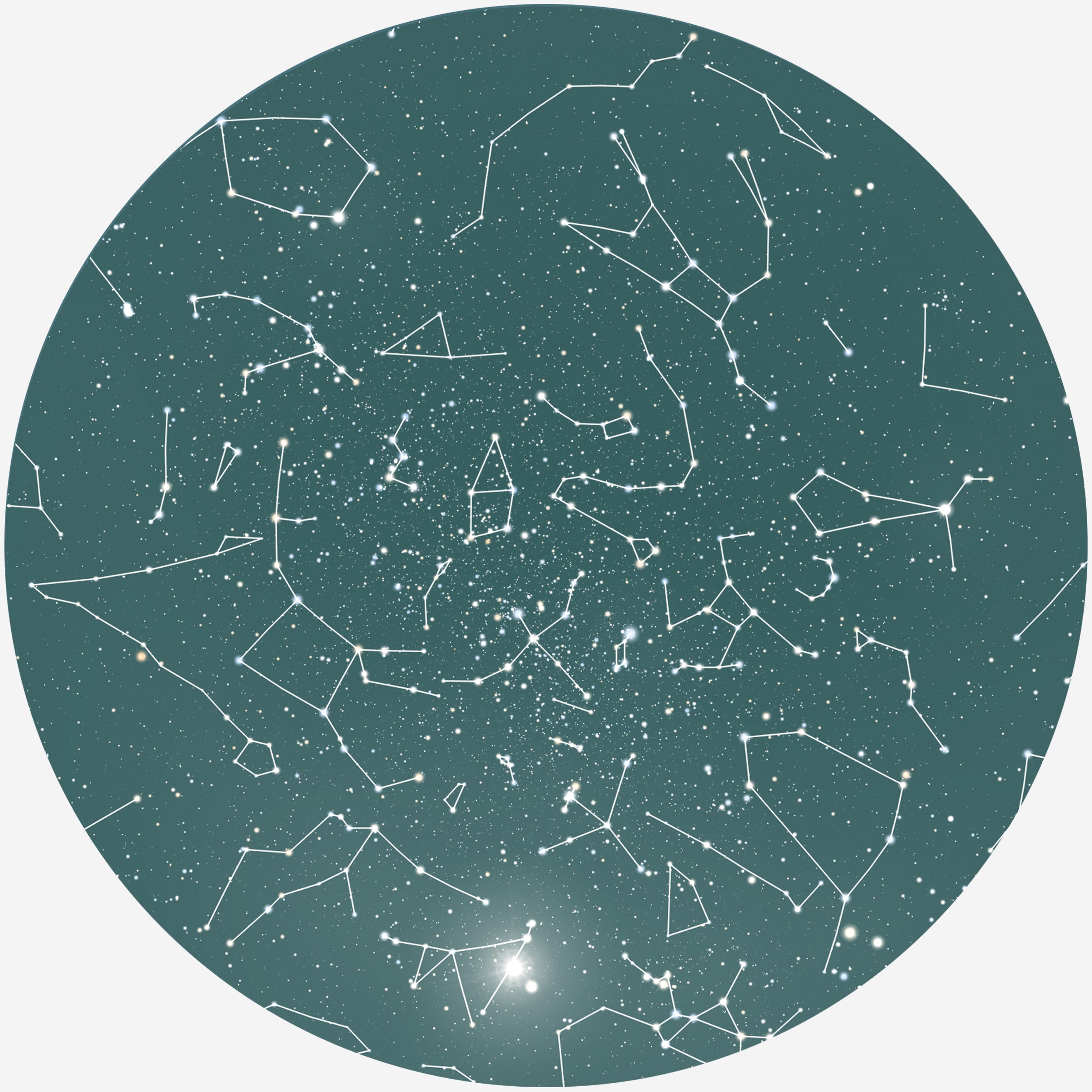 Billede af RUND PLAKAT MED PERSONLIG STJERNEHIMMEL (MØRKEGRØN) - 20 cm / Stjernehimmel med stjernebilleder