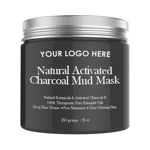 white label mud mask with charcoal