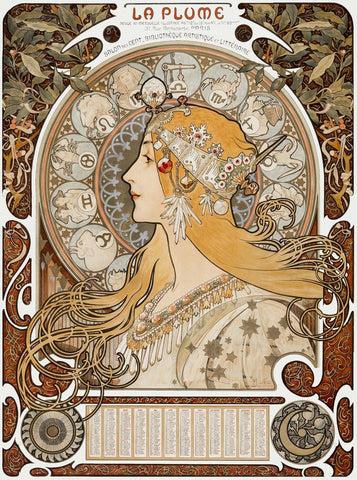 impresión art nouveau de alphonse mucha