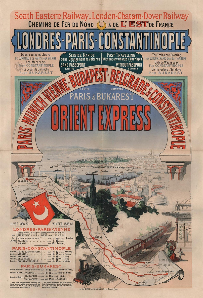 Orient Express Train Poster (1888) | Jules Cheret | Vintage travel wal –  The Trumpet Shop