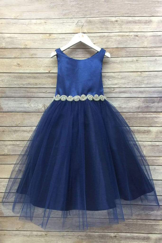 navy blue dresses for flower girl