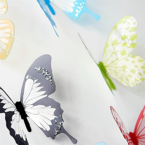 Dix-huit Stickers papillons En 3d