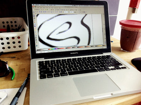 creating some 3D designs on laptop