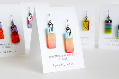 A batch of assorted colorful glass earrings