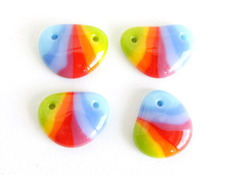 New samples of fused glass rainbow pendant necklaces