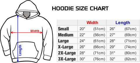 us men's hoodie size chart