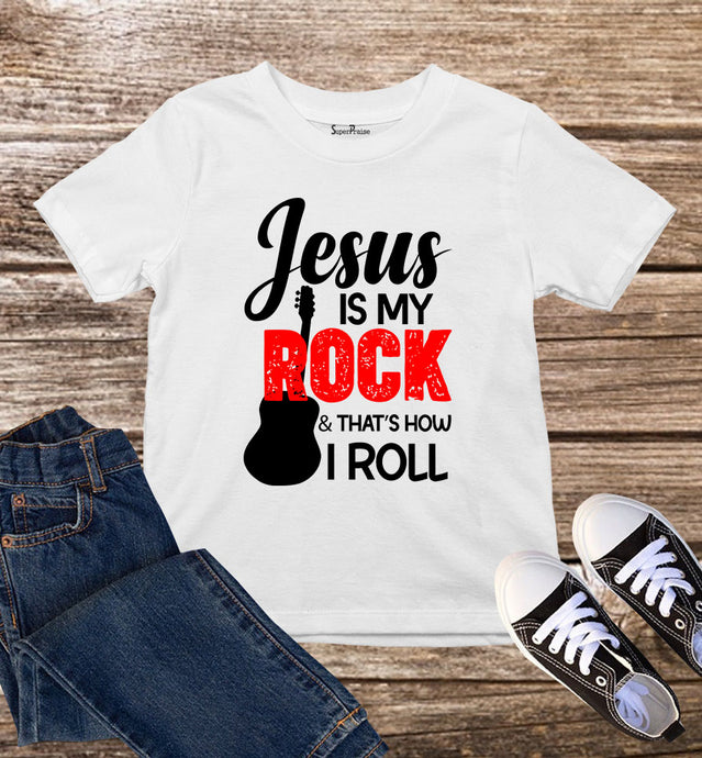 Jesus Is My Rock Kids Christian T Shirt