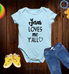 Jesus Loves Me Y'all Christian Baby Bodysuit