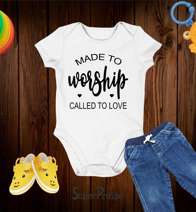 Made To Worship Called To Love Christian Baby Bodysuit