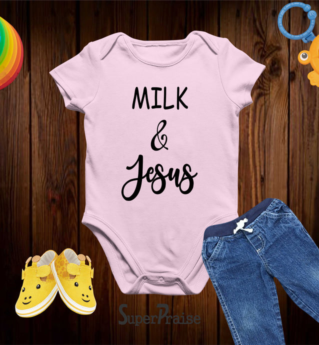 Milk And Jesus Christian Baby Bodysuit