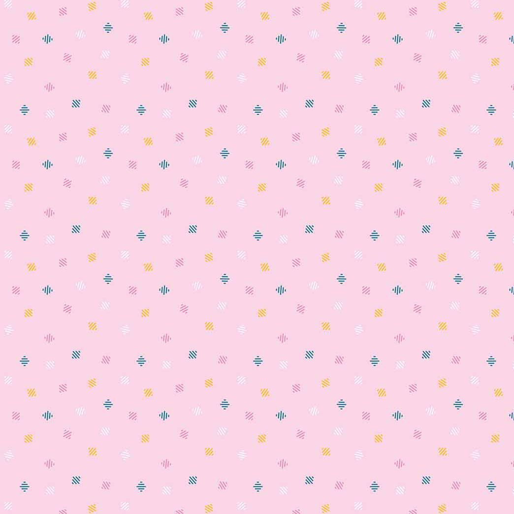 Retro Rove Diamonds Pink ½ yd-Fabric-Spool of Thread