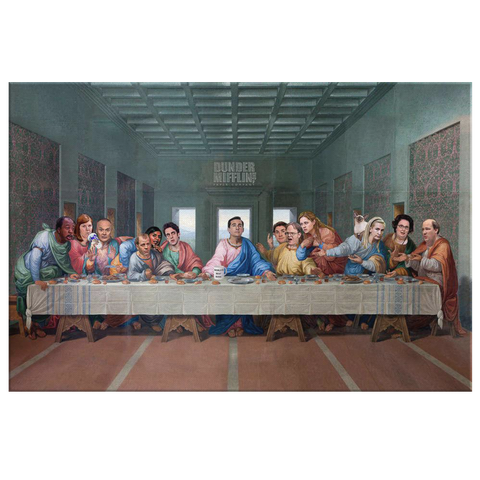 the last supper, the office tv show the last supper, the last supper with Michael Scott, wall art, house decor of the office tv show, 