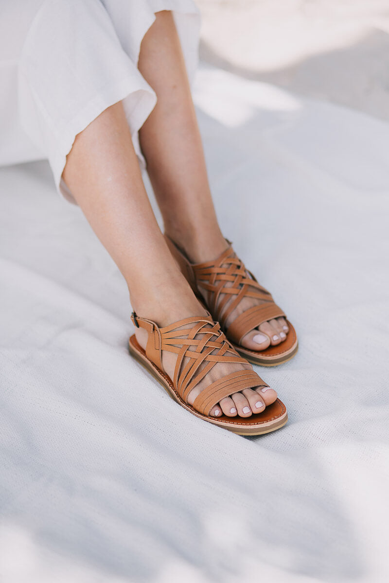 Retener Planificado Regularmente Egipcias Sandals Tan Leather - Spanish women sandals online