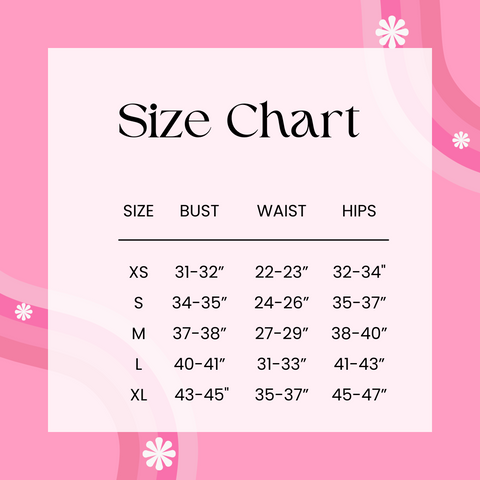 rave outfit size chart