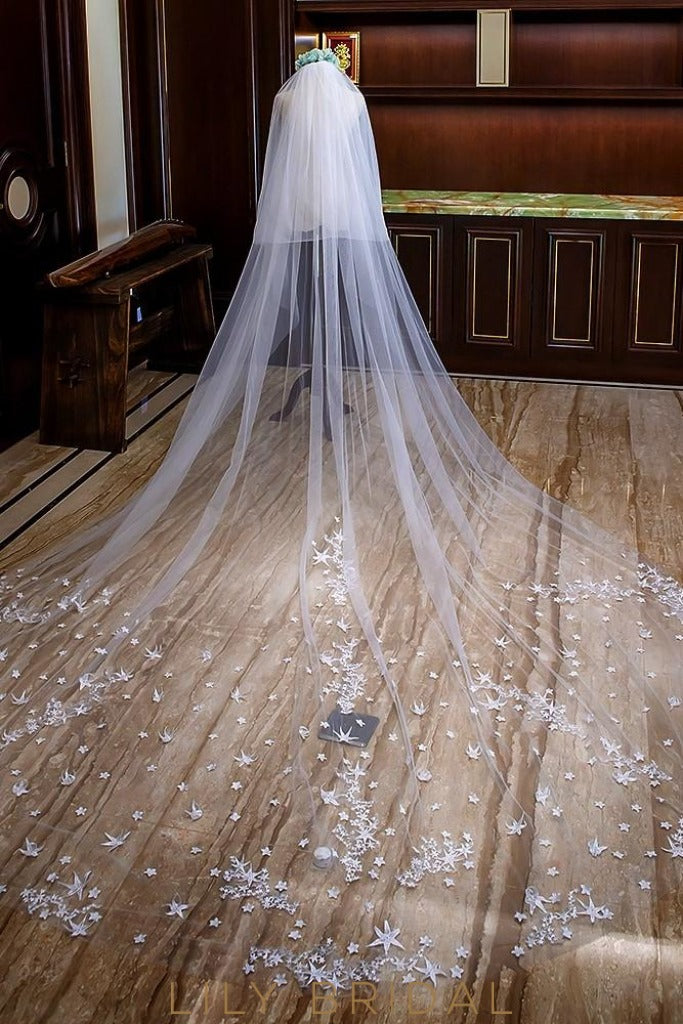 two tier ivory cathedral veil