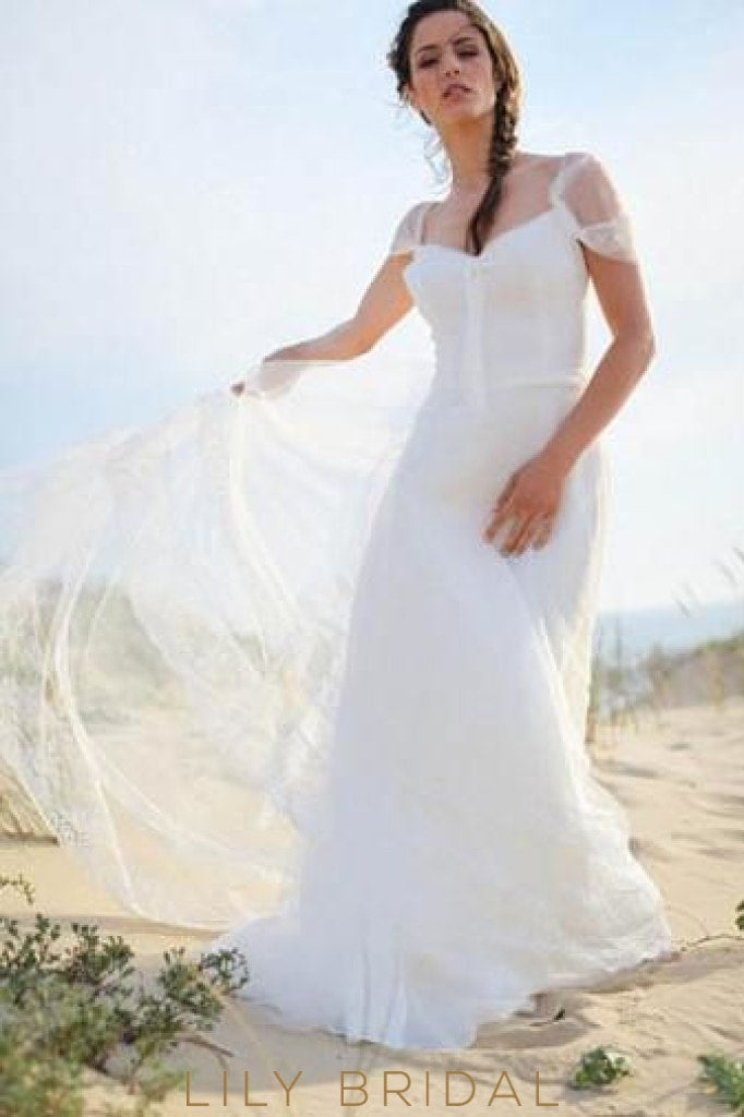 sweetheart neckline with sleeves wedding dress