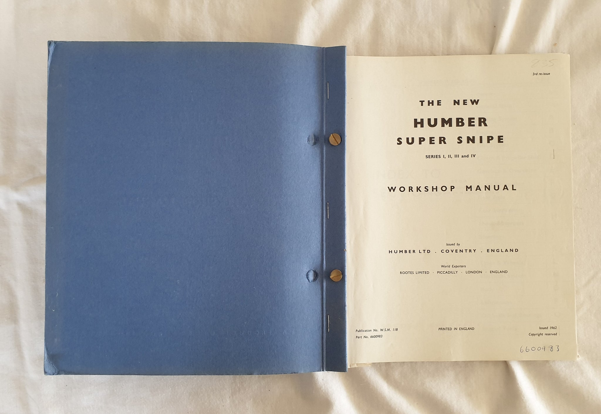 humber super snipe workshop manual