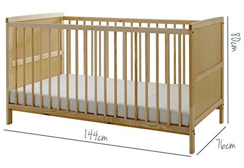 Solid Pine Wood 2-in-1 Junior Cot Bed 