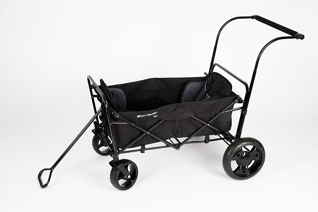 folding wagon with push handle