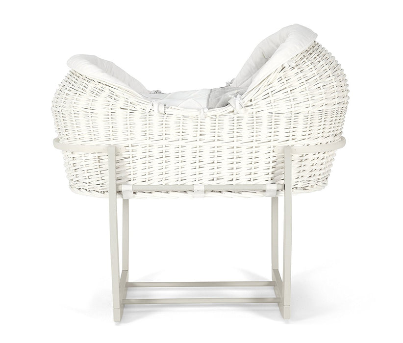 grey moses basket and stand