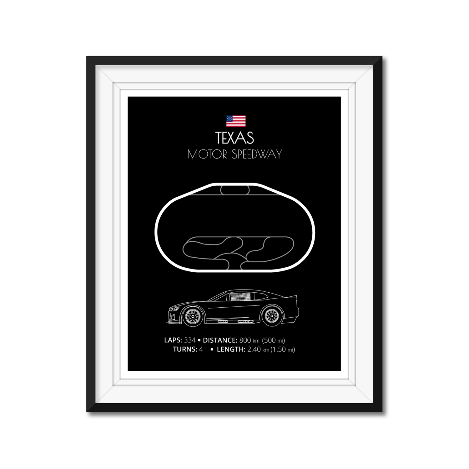 Texas Motor Speedway NASCAR Race Track PosterN Custom Car Posters