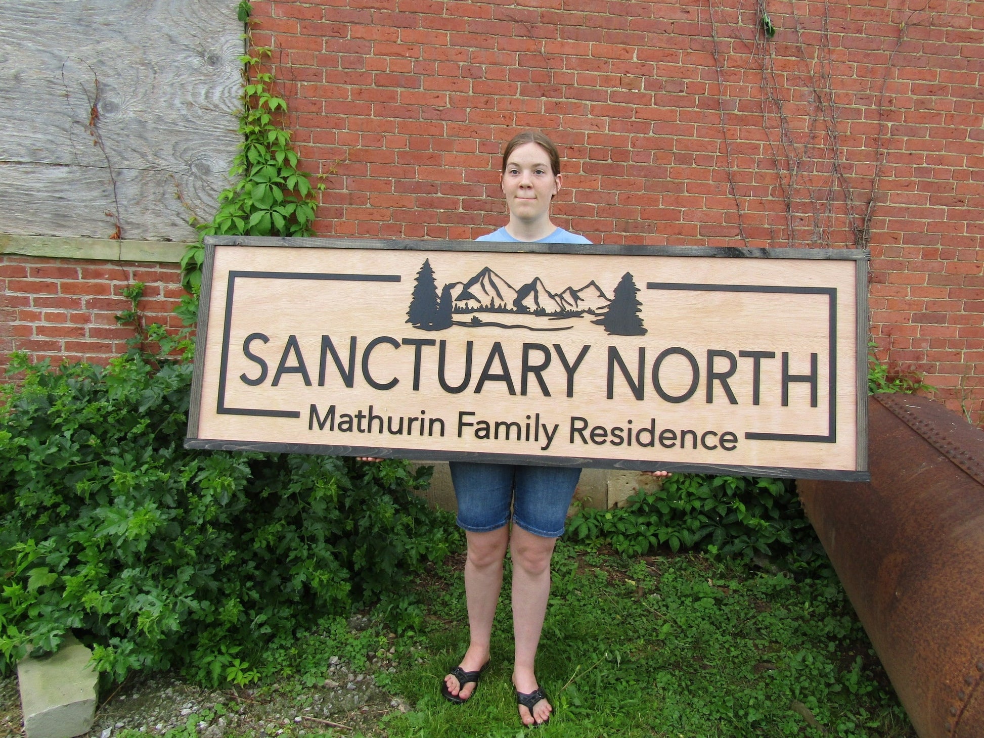 Custom Family Residence Sign Commerical Signage Sanctuary North Mountains Outdoors Wooden Raised Letters Made To Order Oversized Large Trees