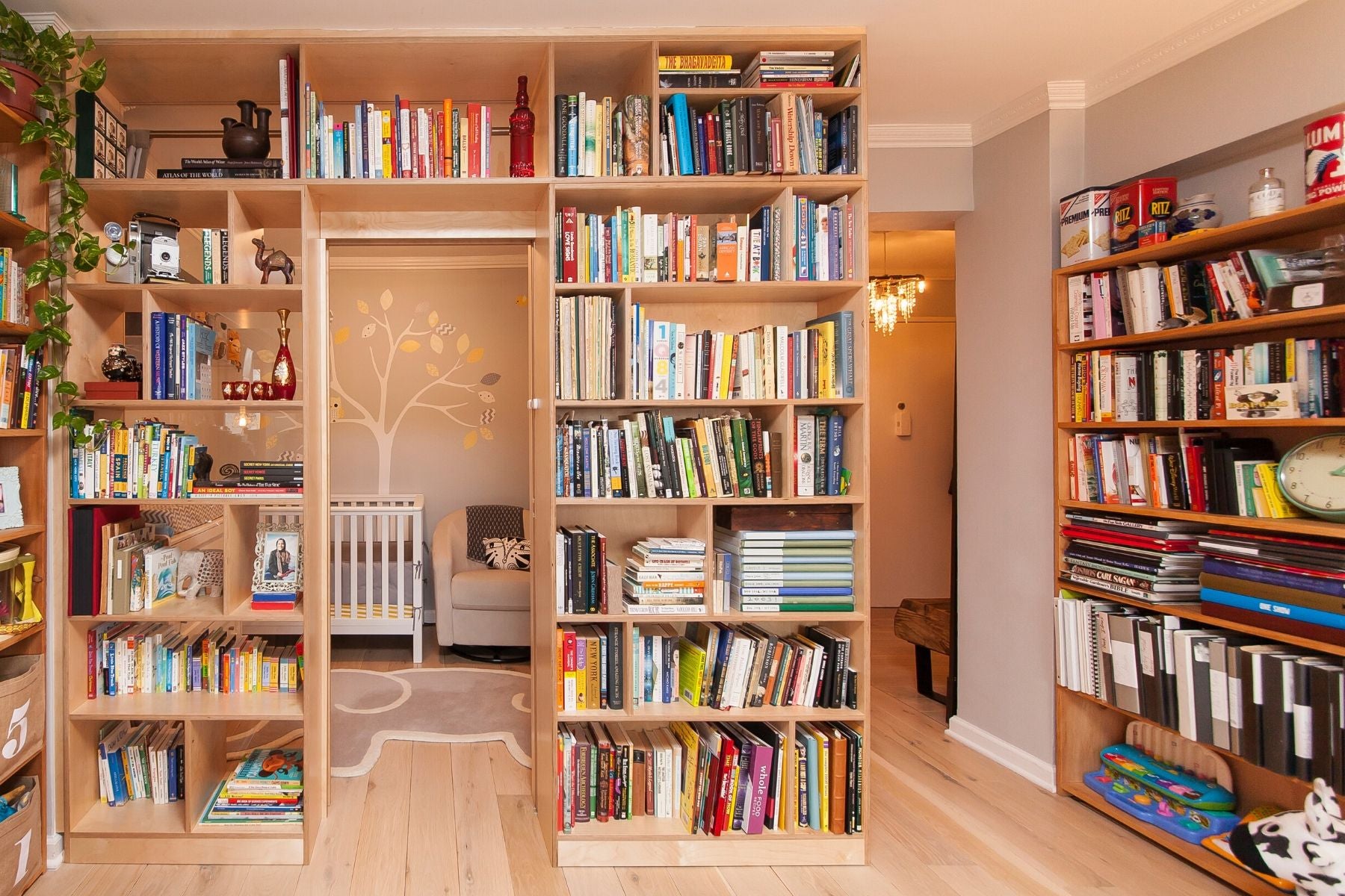 Library Bookshelf Room Divider Idea for Nursery