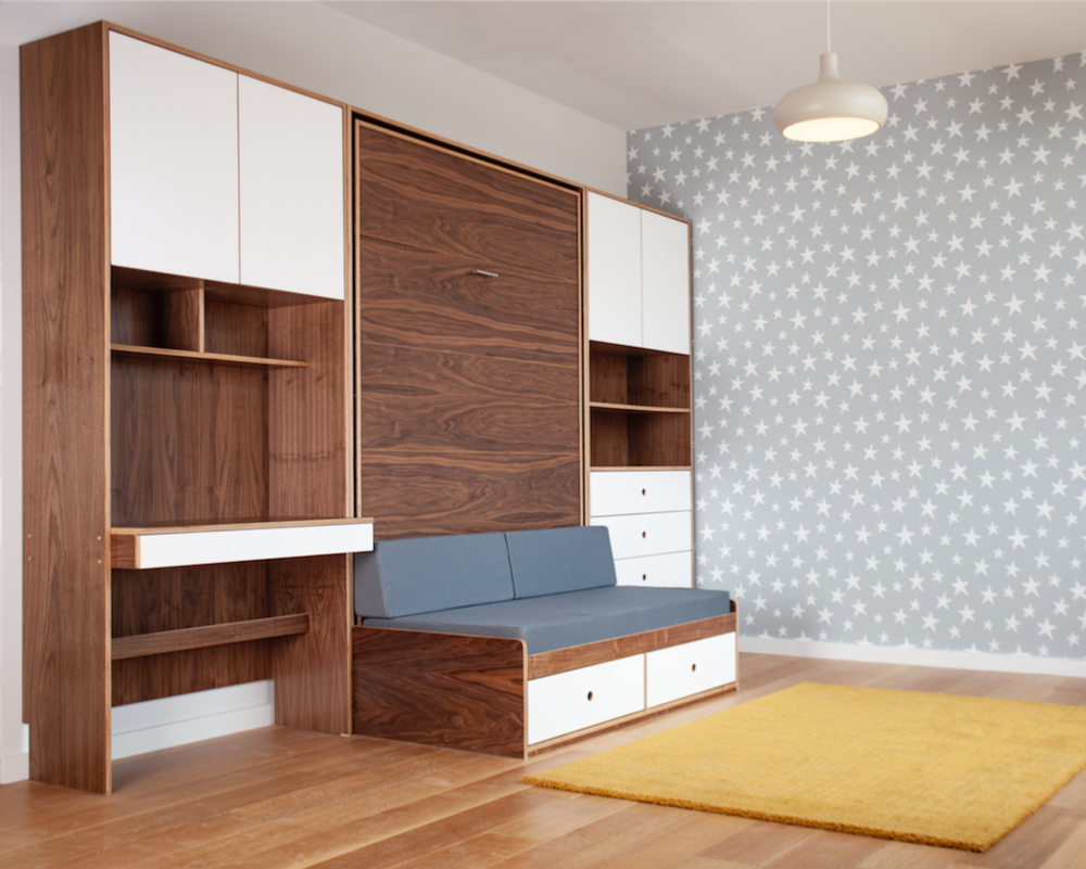 A Murphy bed is a great way to add storage space